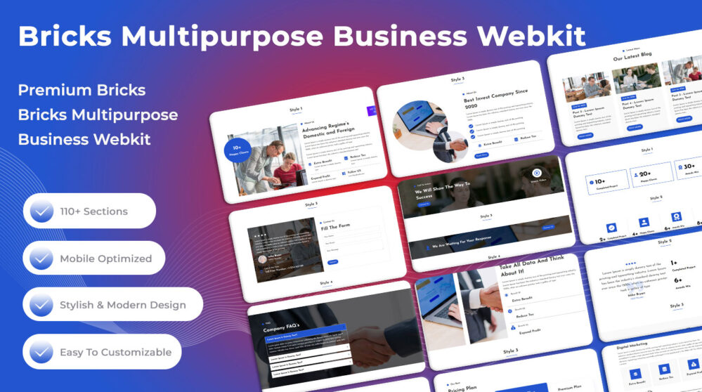 Bricks Multipurpose Business Webkit - Bricks Library Plus