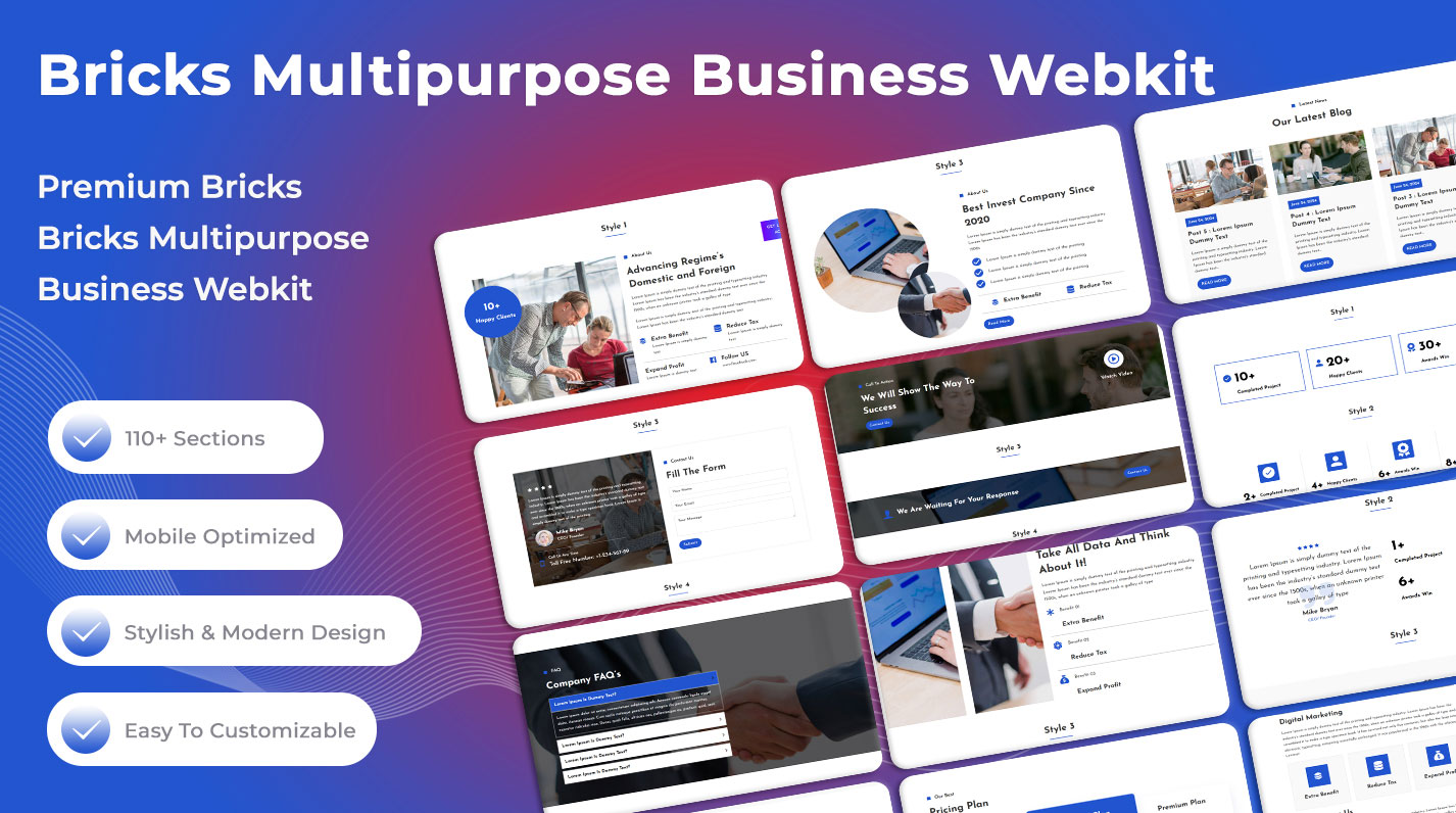 Bricks Multipurpose Business Webkit - Bricks Library Plus