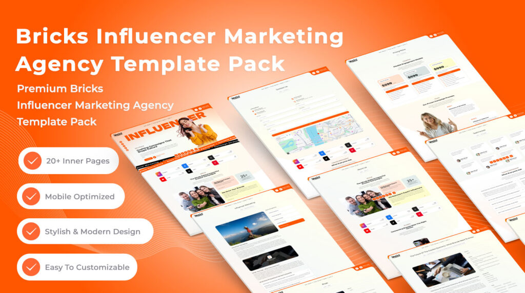 Bricks Influencer Marketing Agency Template Pack