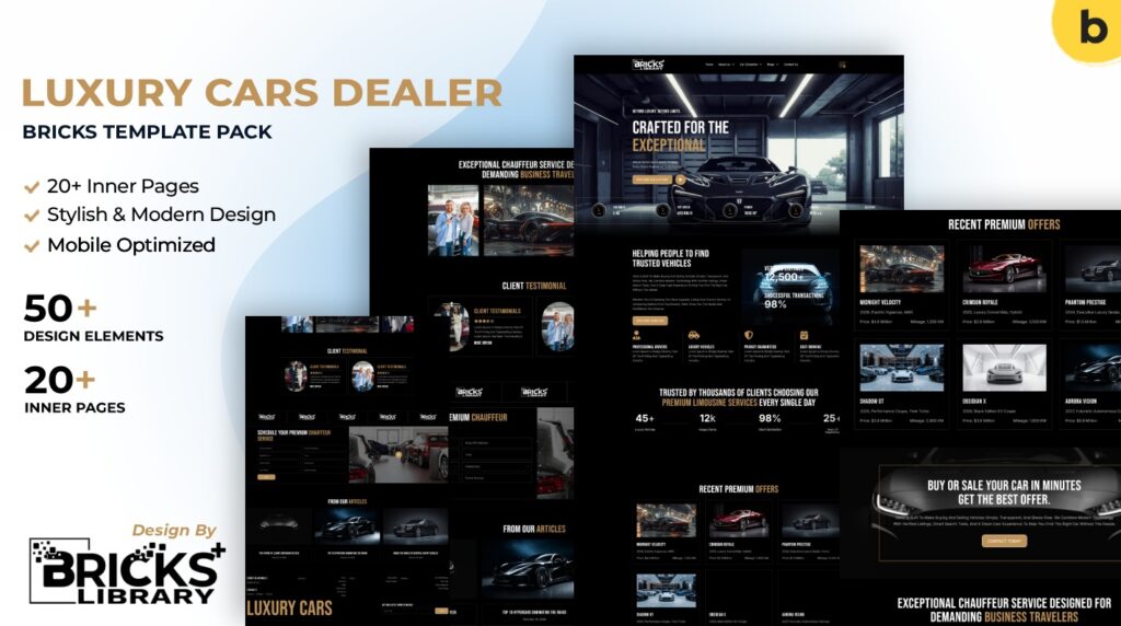 Bricks Luxury Cars Dealer Template Pack