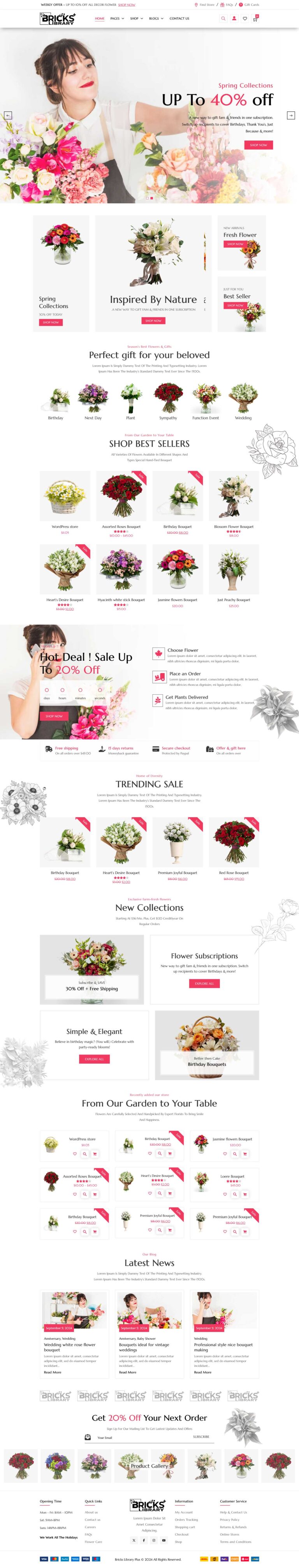 Bricks Flower shop Template Pack