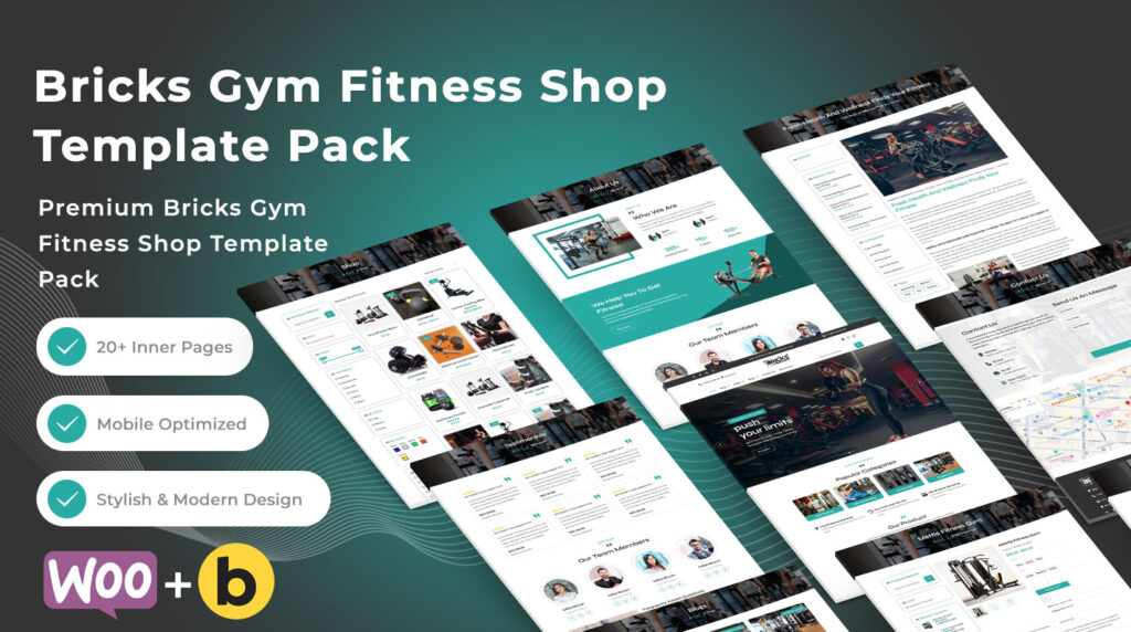 Bricks Gym Fitness Shop Template Pack