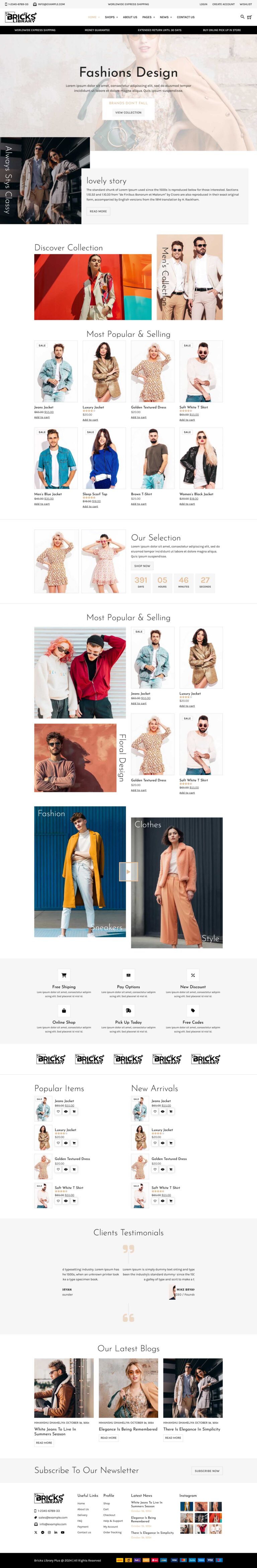Bricks Classic Shop Template Pack