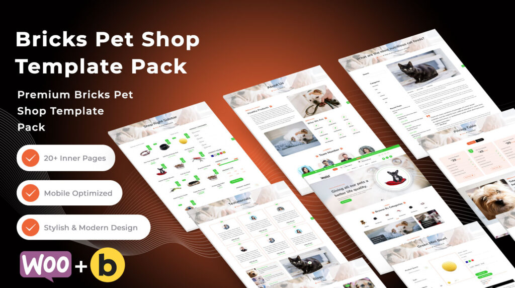 Bricks Pet shop Template Pack