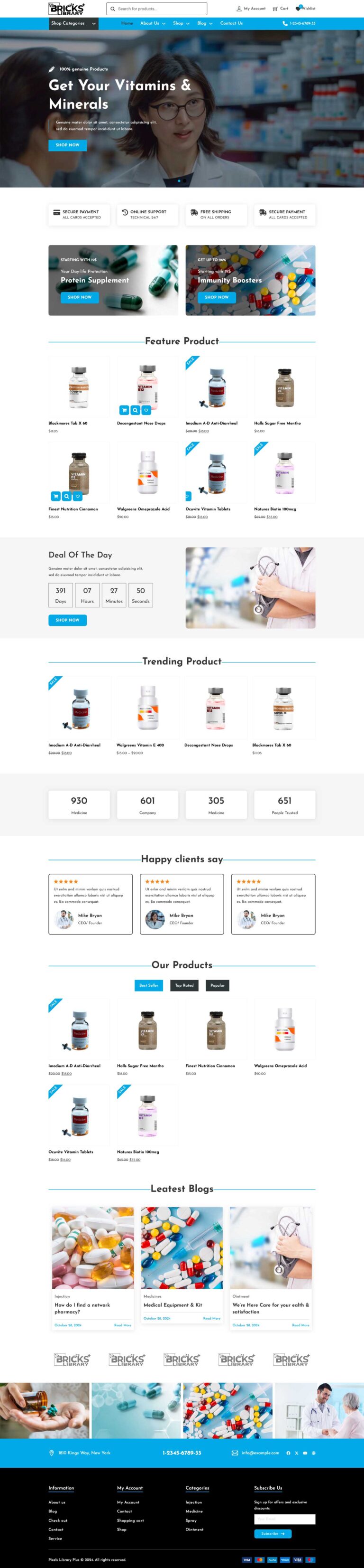 Bricks Pharmacy Shop Template Pack