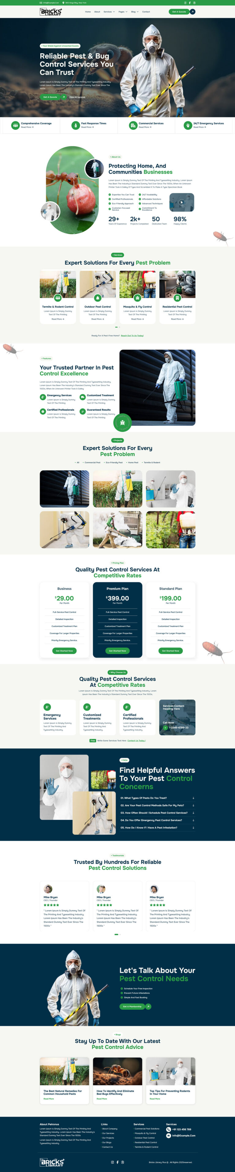 Bricks Pest Control Service Template Pack