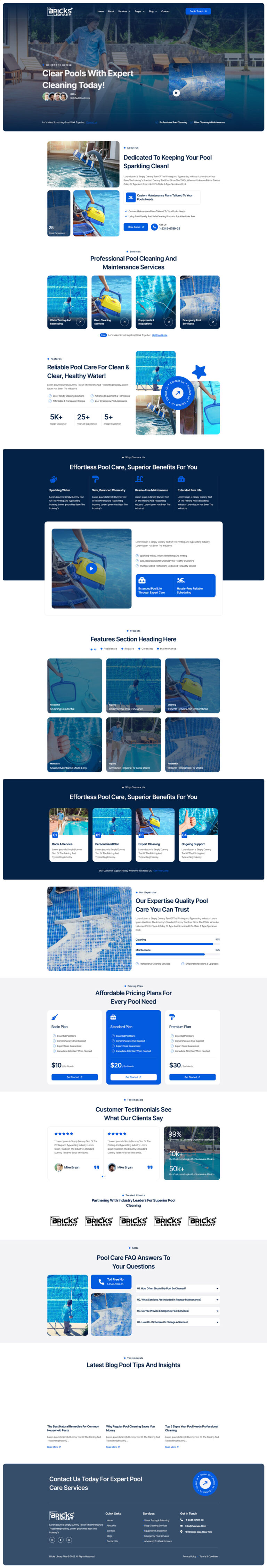 Bricks Pool Cleaning Service Template Pack