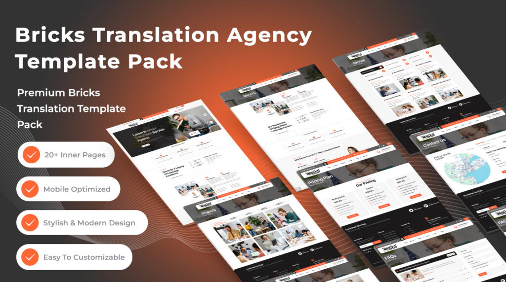 Bricks Translation Agency Template Pack