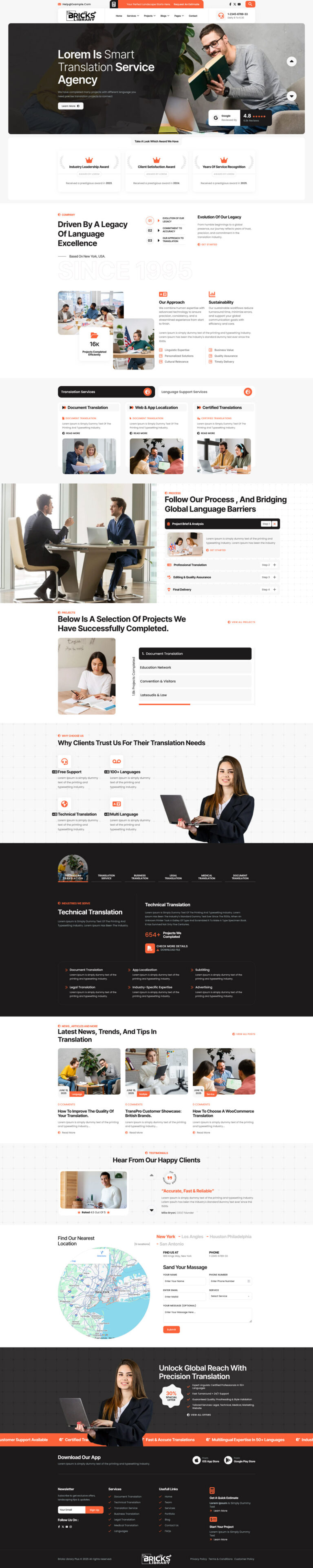 Bricks Translation Agency Template Pack