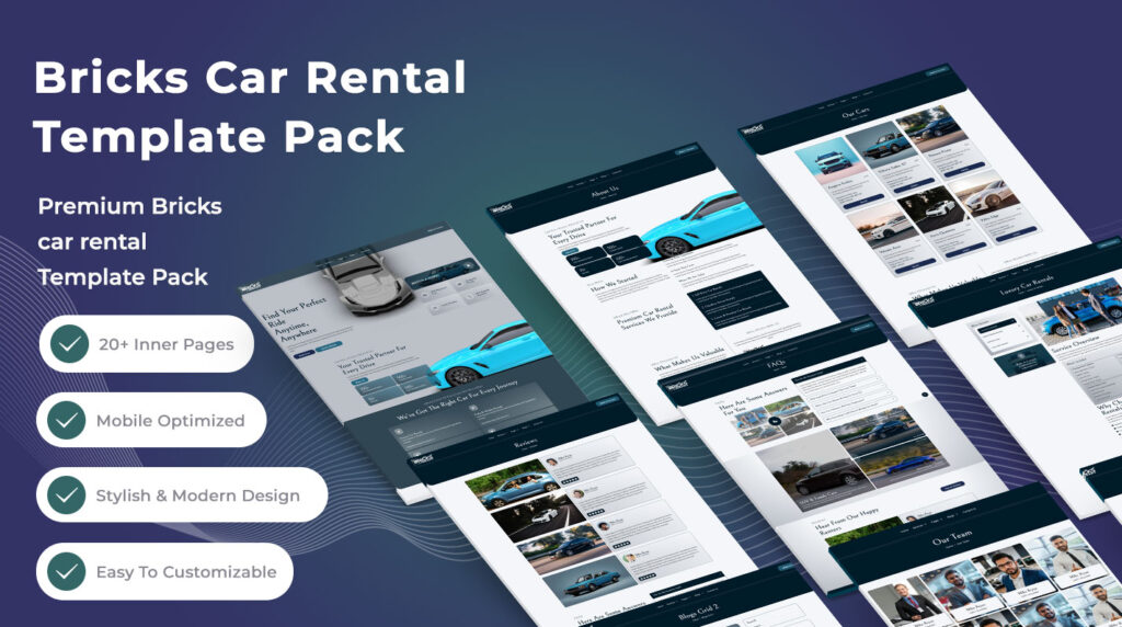 Bricks Car Rental Services Template Pack