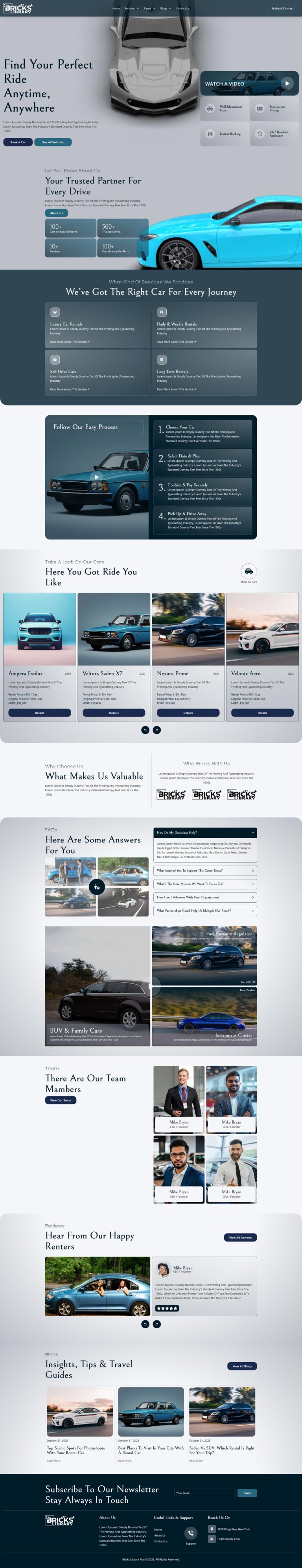 Bricks Car Rental Services Template Pack
