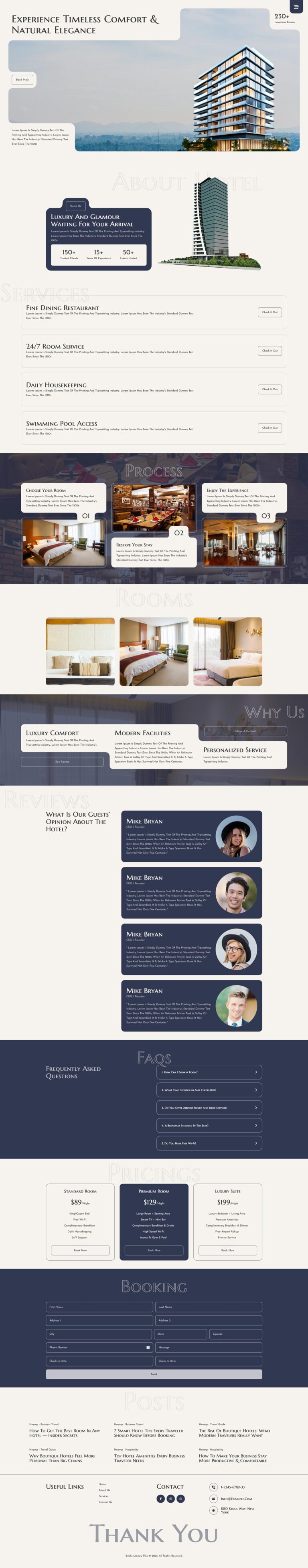 Bricks Hotel Services Template Pack