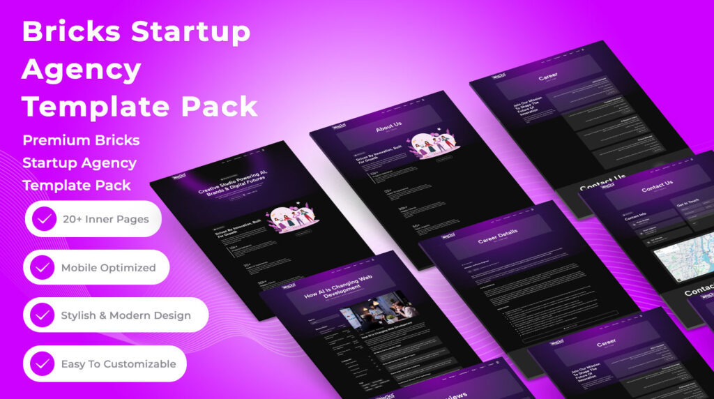 Bricks Startup Agency Template Pack