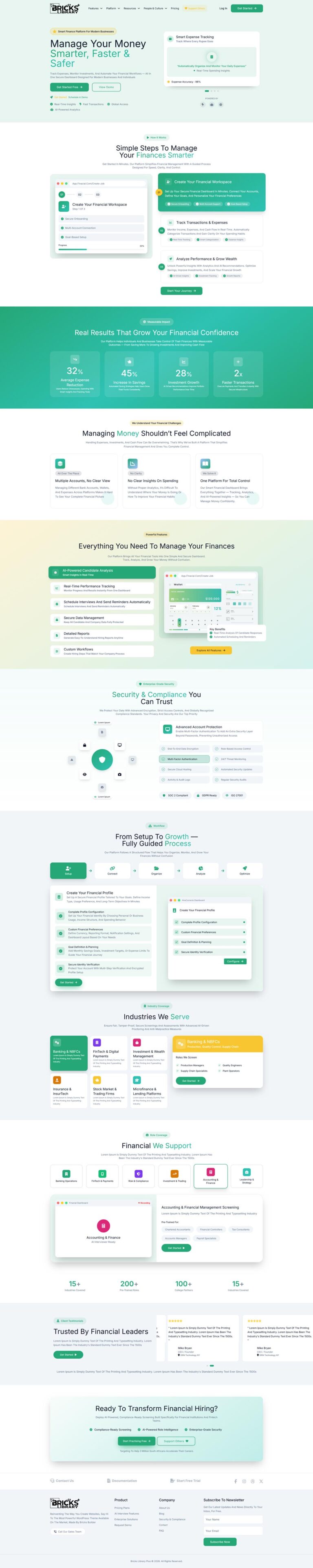 Bricks Financial Application Template