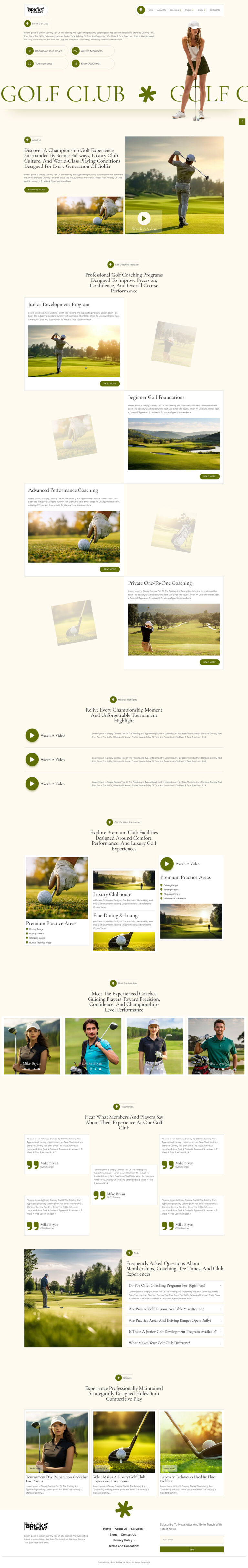 Bricks Golf Club Template Pack