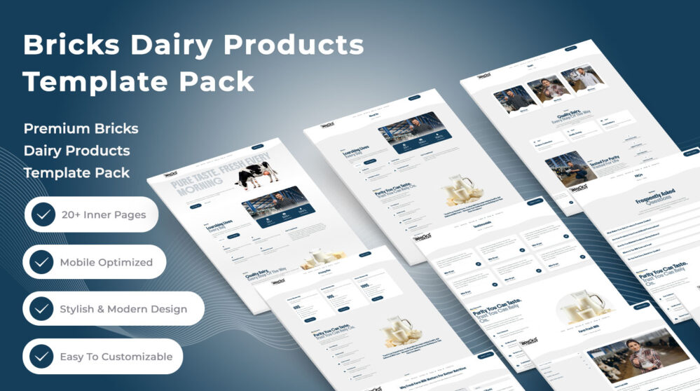 Bricks Dairy Products Template Pack - Bricks Library Plus