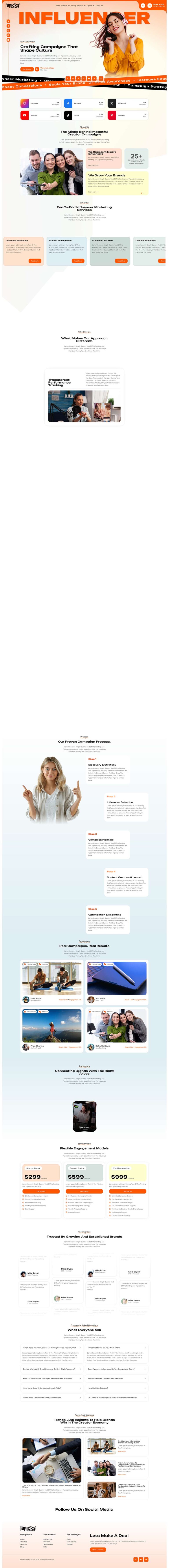 Bricks Influencer Marketing Agency Template Pack