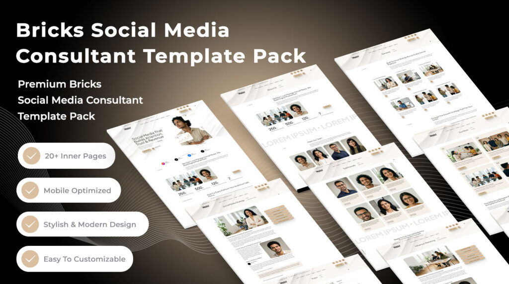 Bricks Social Media Consultant Template Pack
