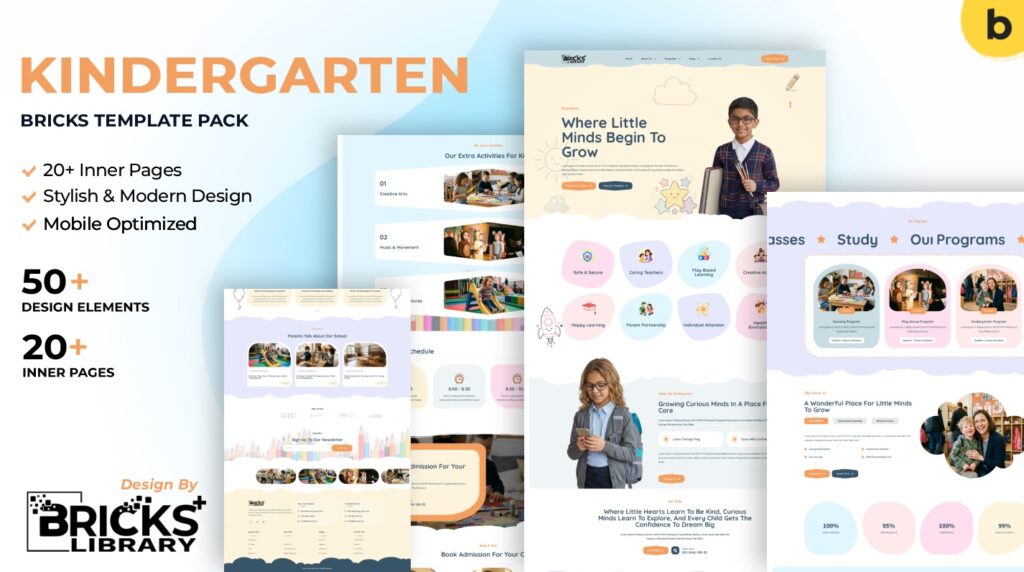 Bricks Kindergarten Template Pack