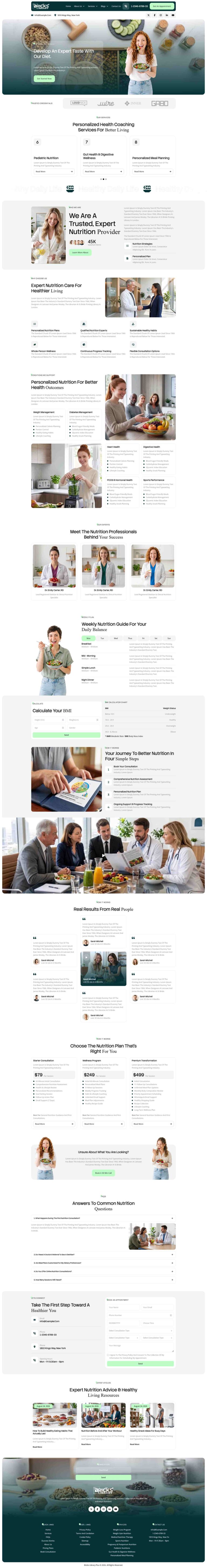 Bricks Nutritionist And Dietitian Template